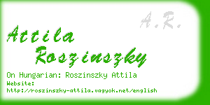 attila roszinszky business card